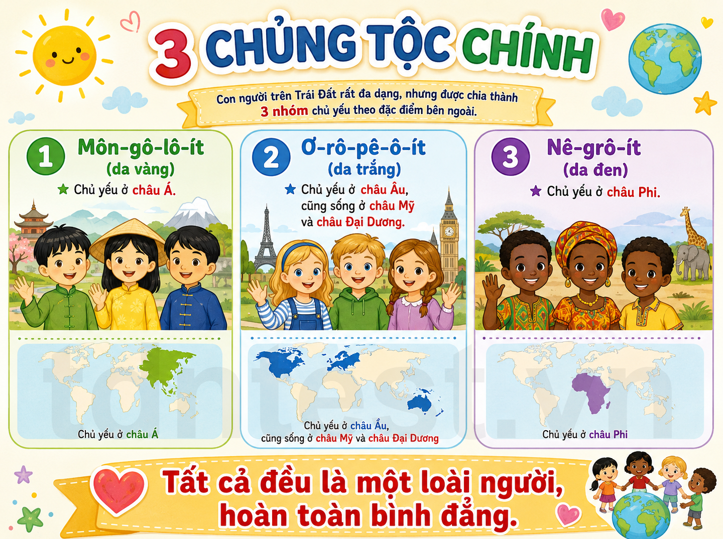 3 chủng tộc chính