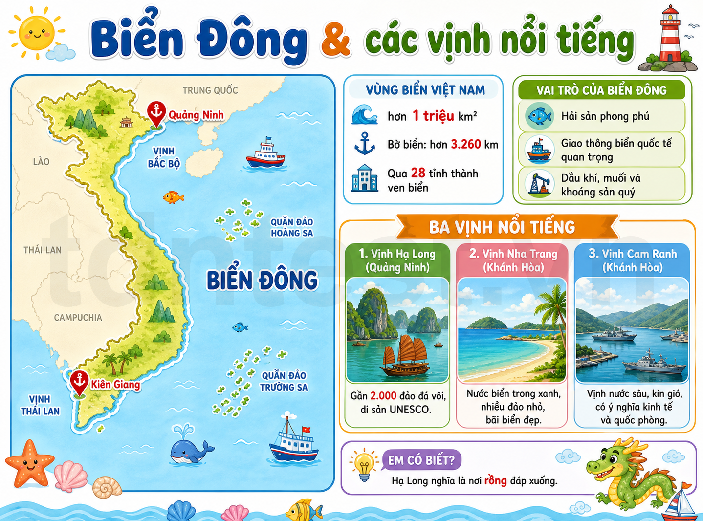 Biển Đông & các vịnh nổi tiếng