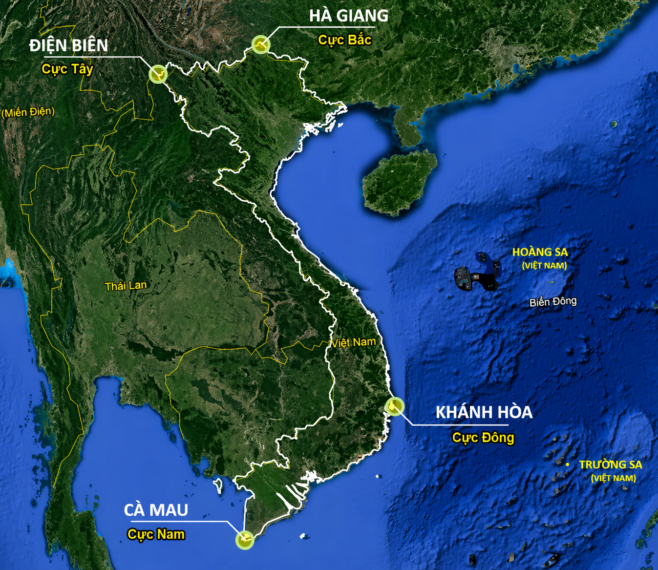Bốn điểm cực trên đất liền