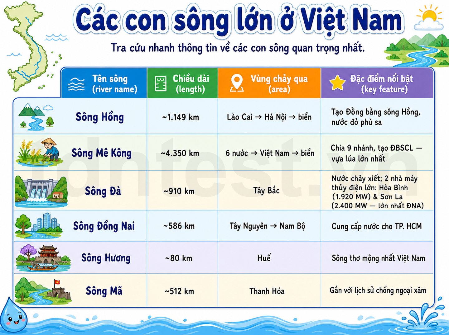 Các con sông lớn ở Việt Nam