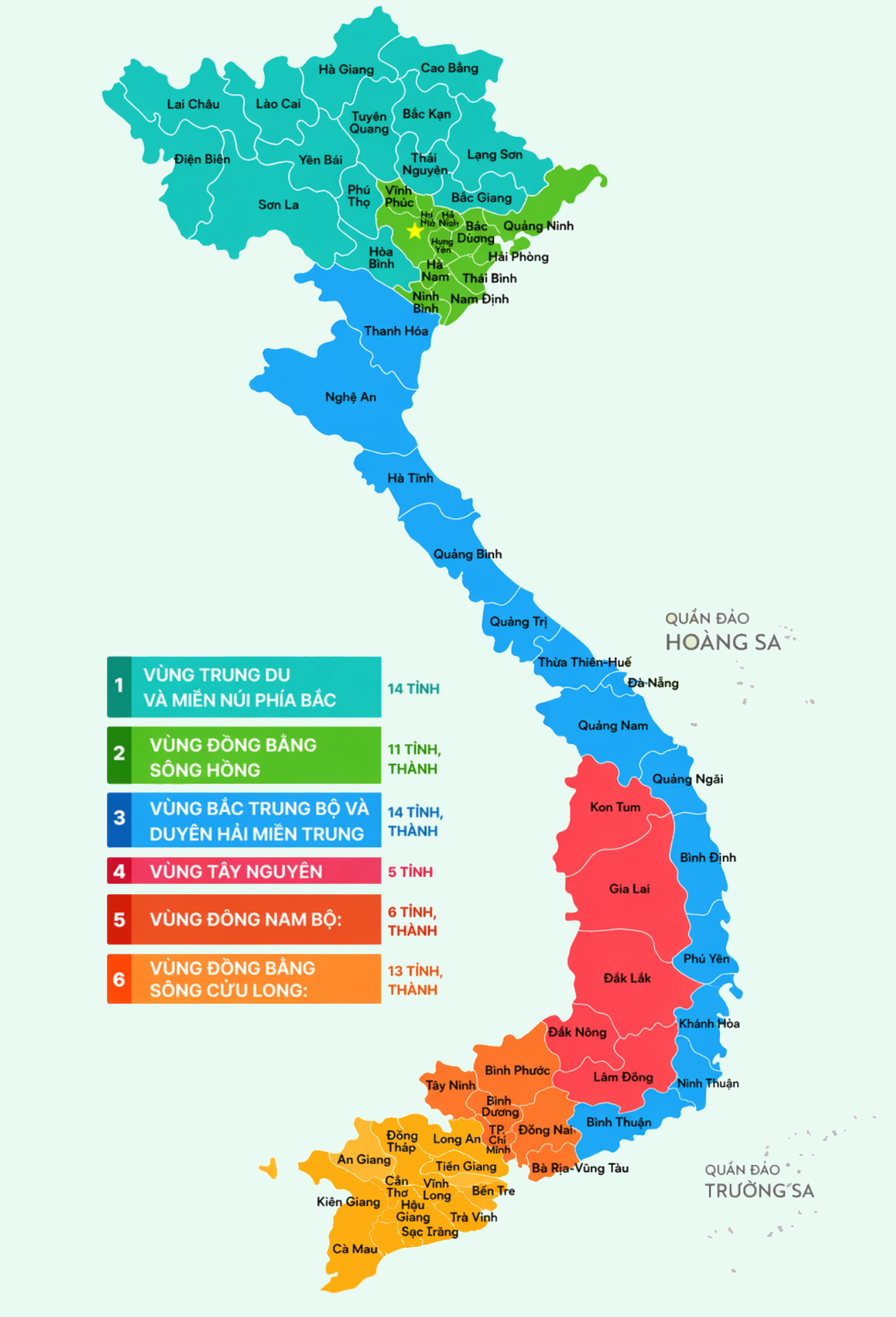Bản đồ vùng miền Việt Nam