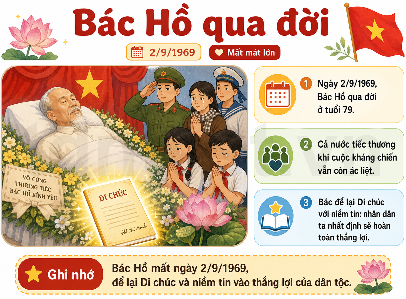 Hình ảnh minh họa Bác Hồ qua đời