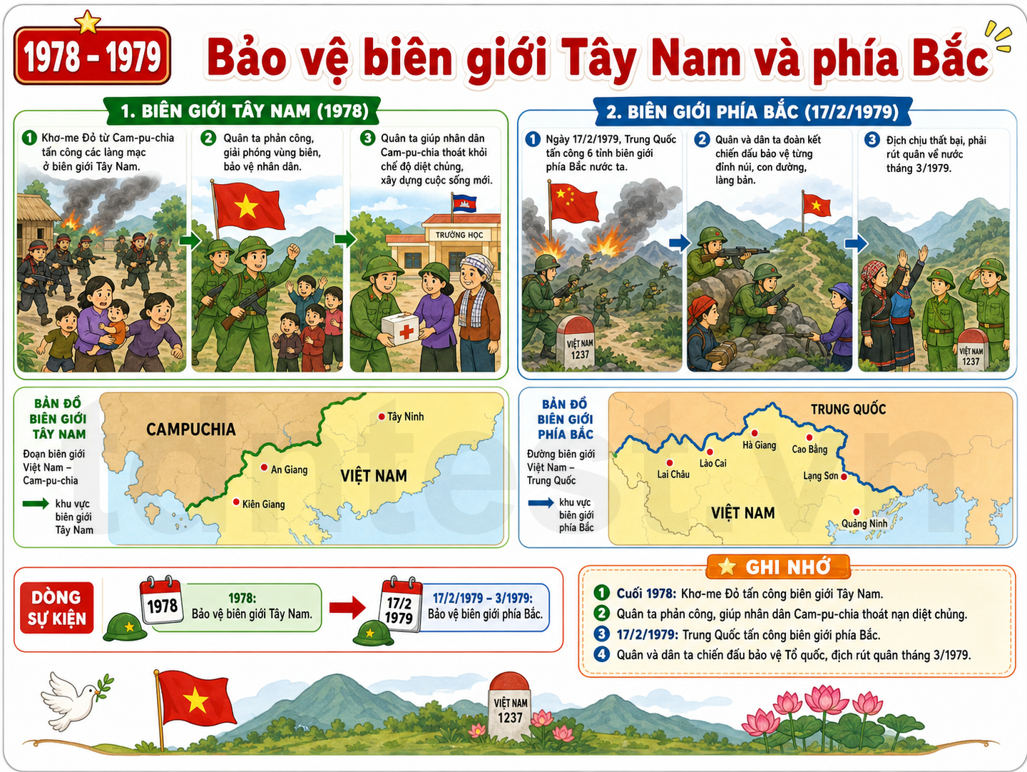 Hình ảnh minh họa Bảo vệ biên giới Tây Nam và phía Bắc