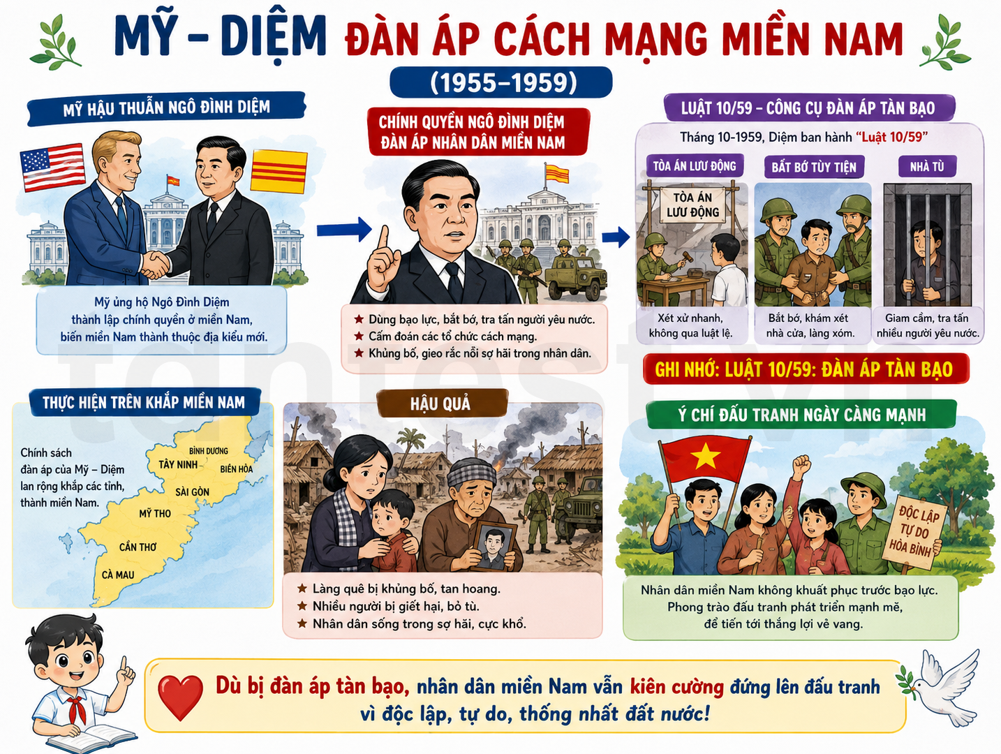 Hình ảnh minh họa Mỹ – Diệm đàn áp cách mạng miền Nam