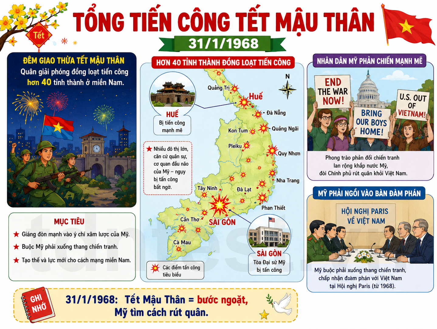 Hình ảnh minh họa Tổng tiến công Tết Mậu Thân