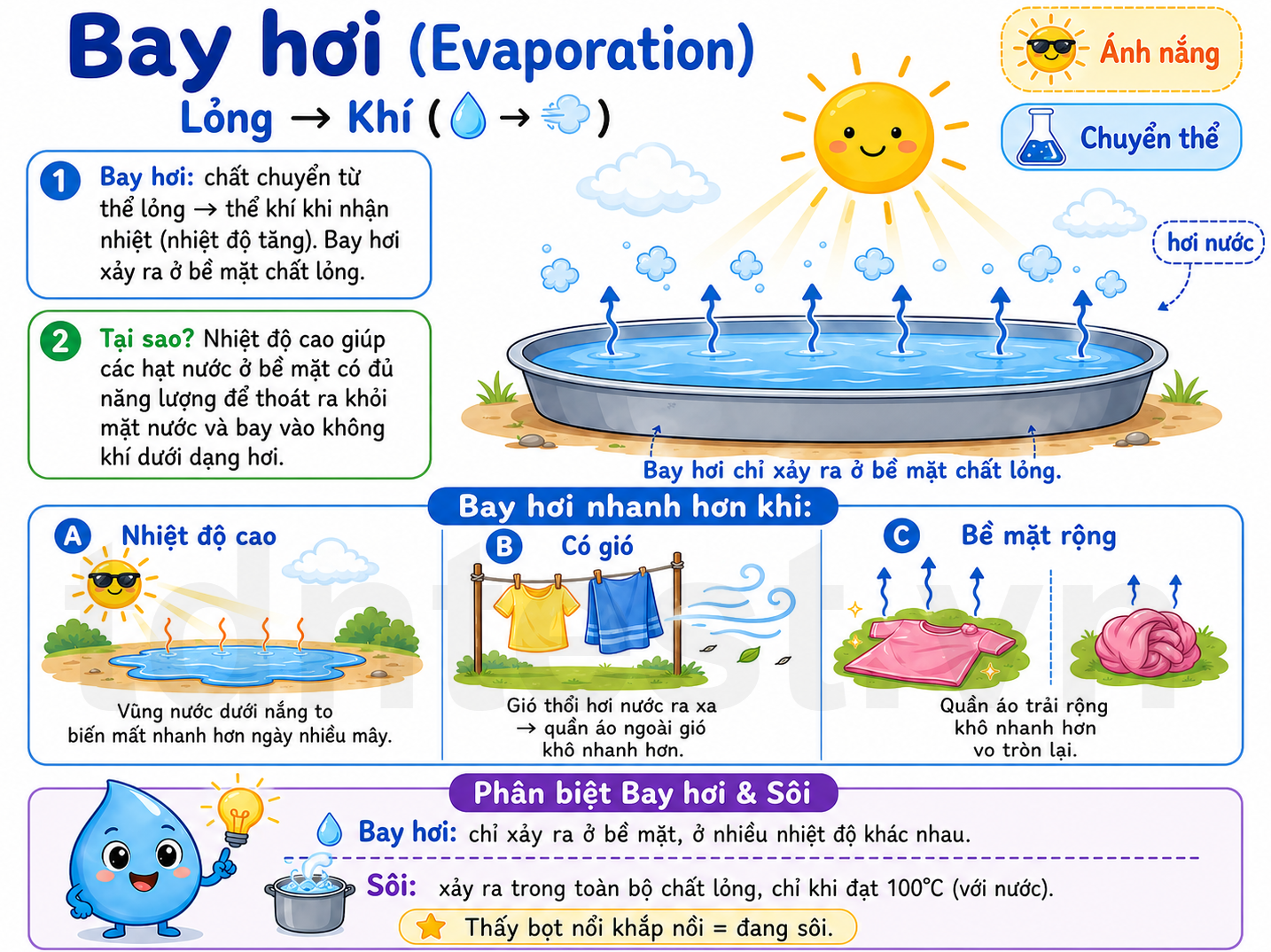 Hình ảnh minh họa quá trình bay hơi
