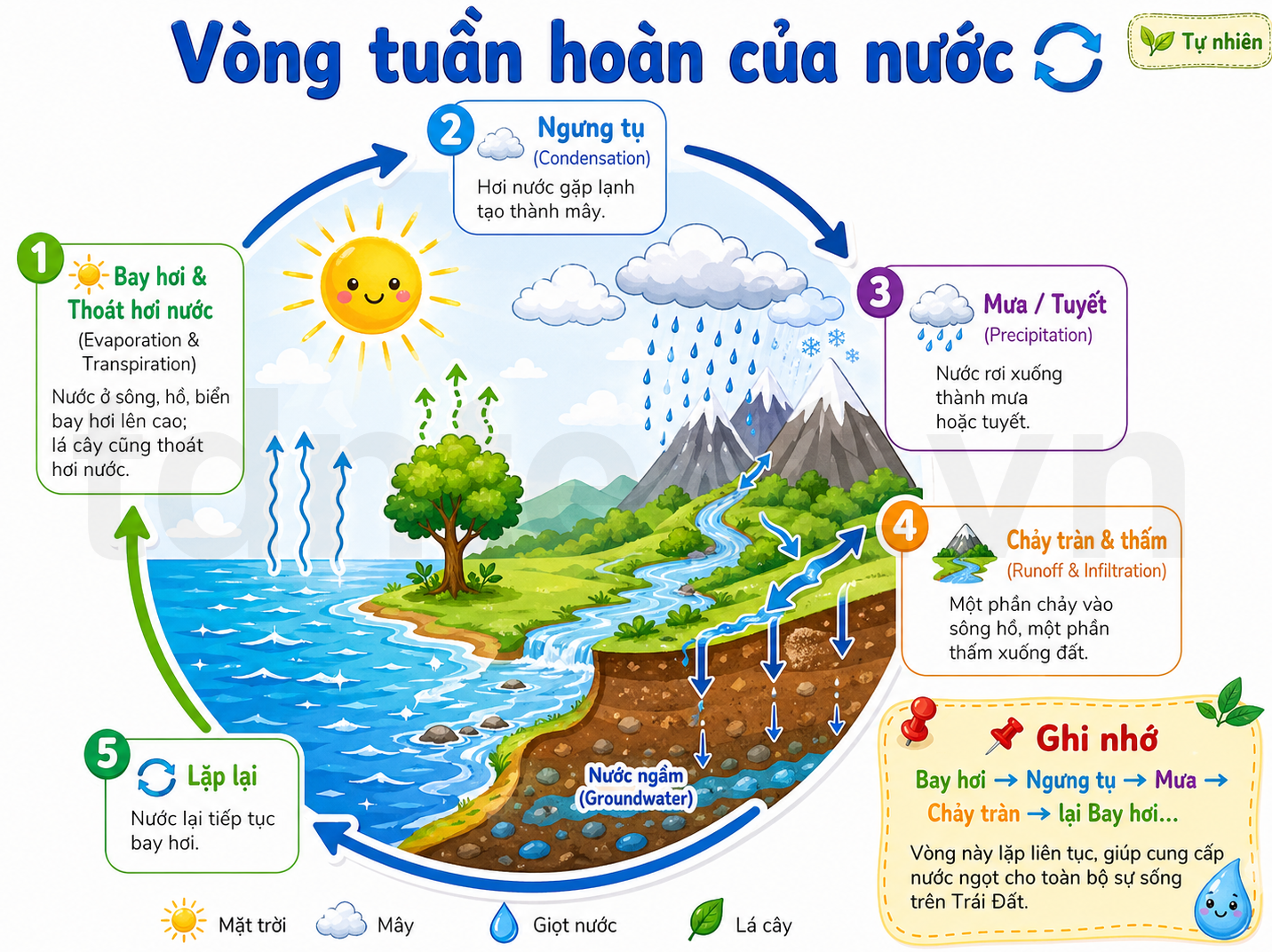 Hình ảnh minh họa vòng tuần hoàn nước