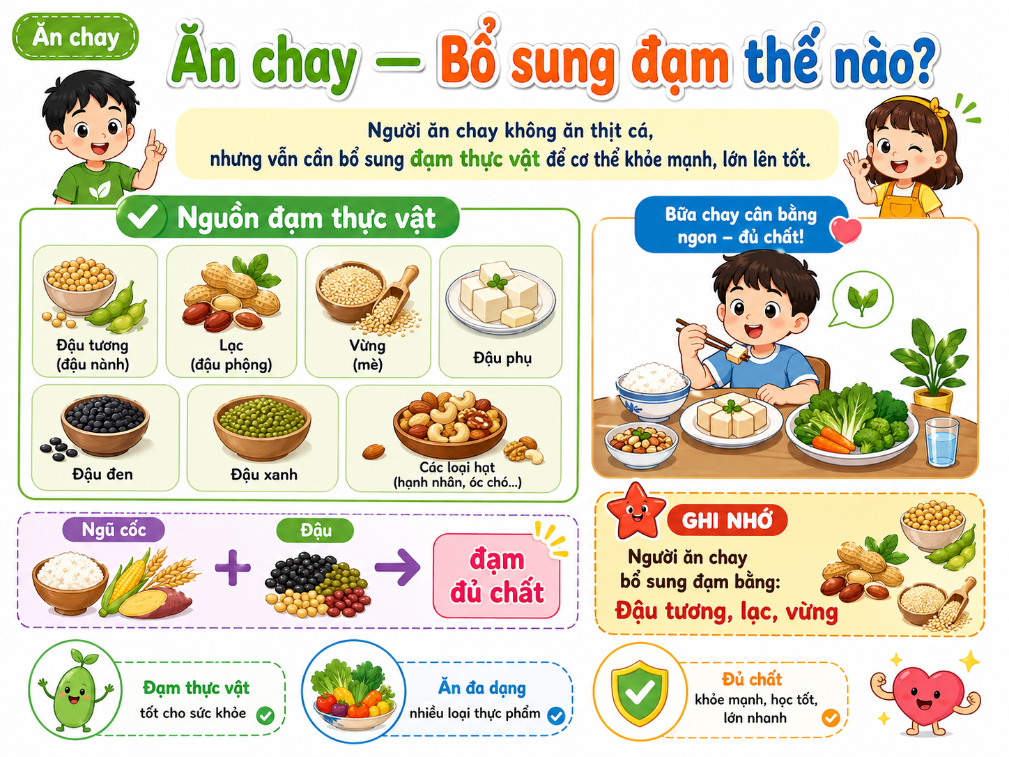 Hình minh họa Ăn chay — Bổ sung đạm thế nào?