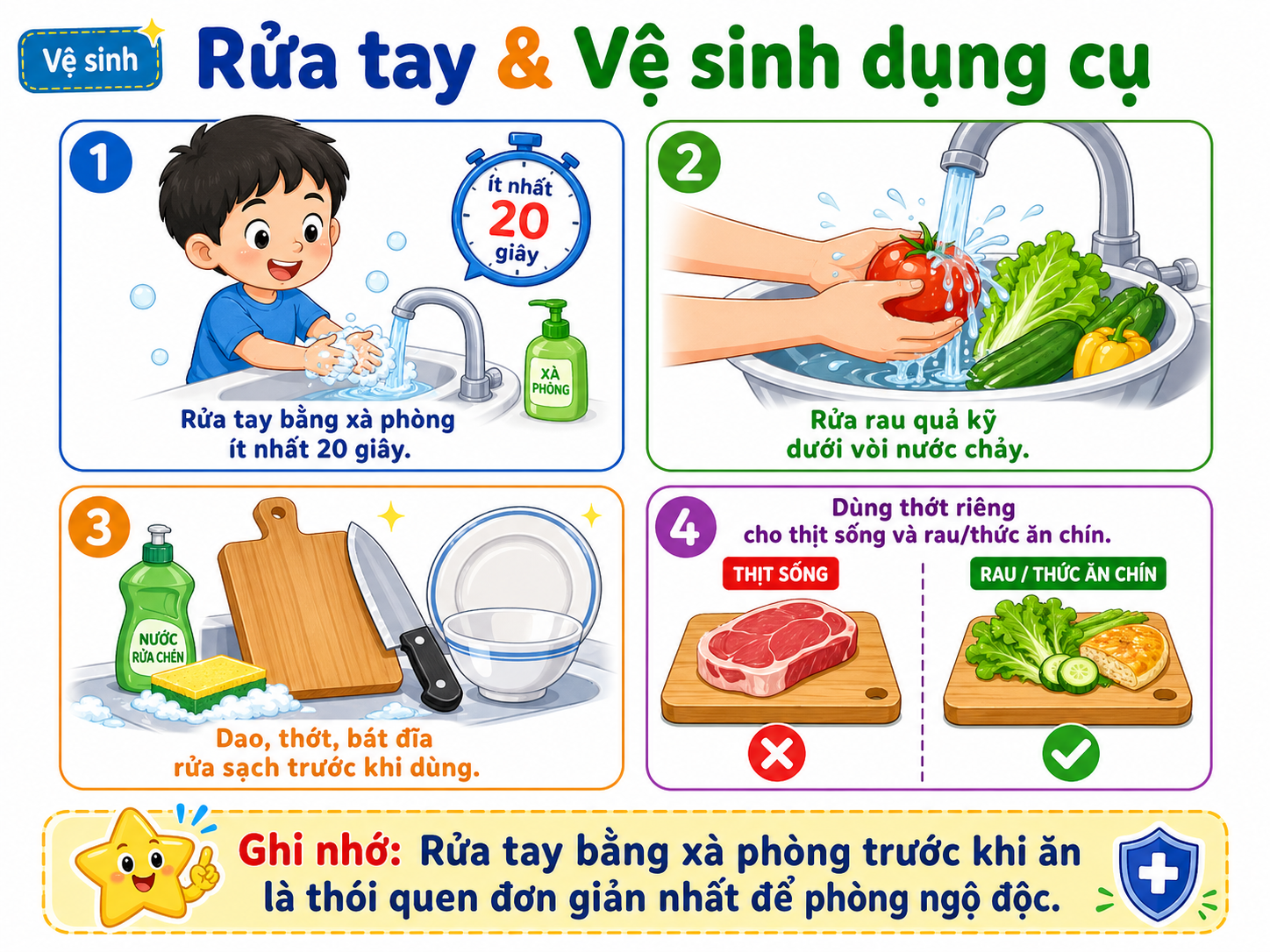 Hình minh họa Rửa tay & Vệ sinh dụng cụ