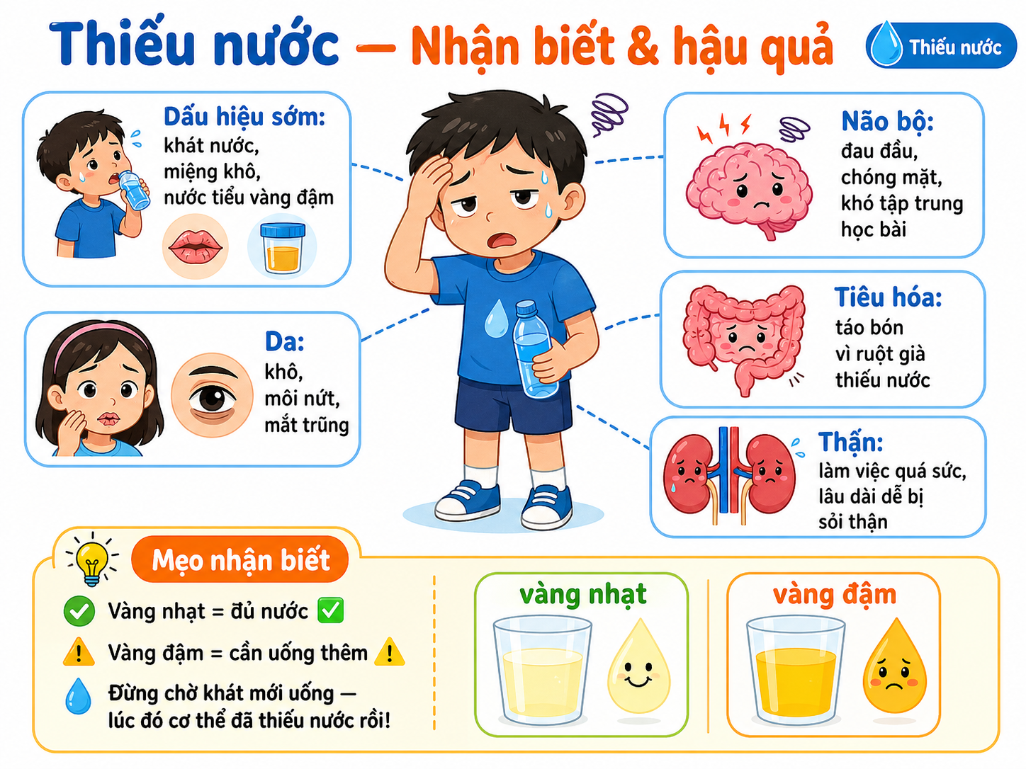 Hình minh họa Thiếu nước — Nhận biết & Hậu quả
