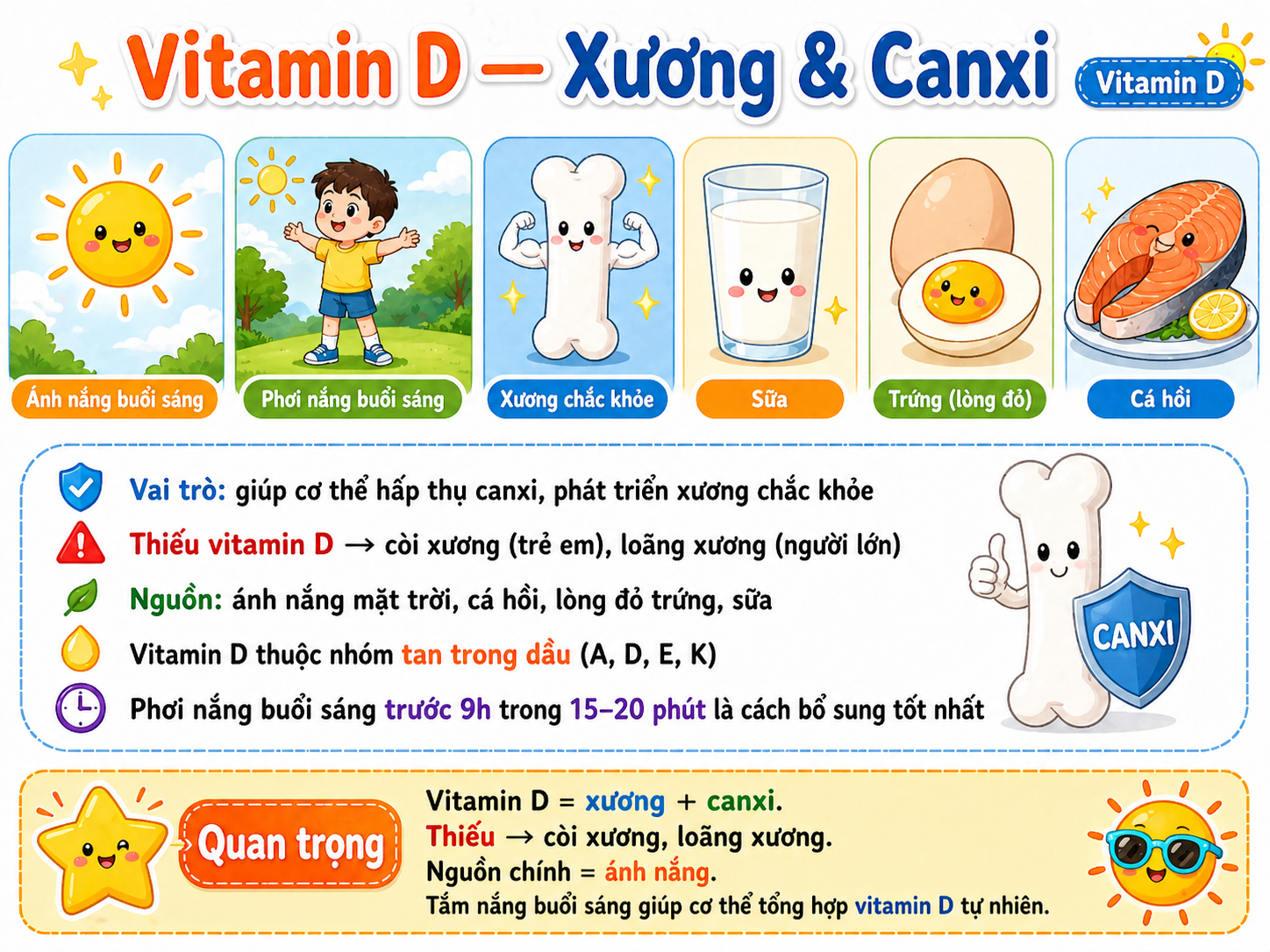 Hình minh họa Vitamin D — Xương & Canxi
