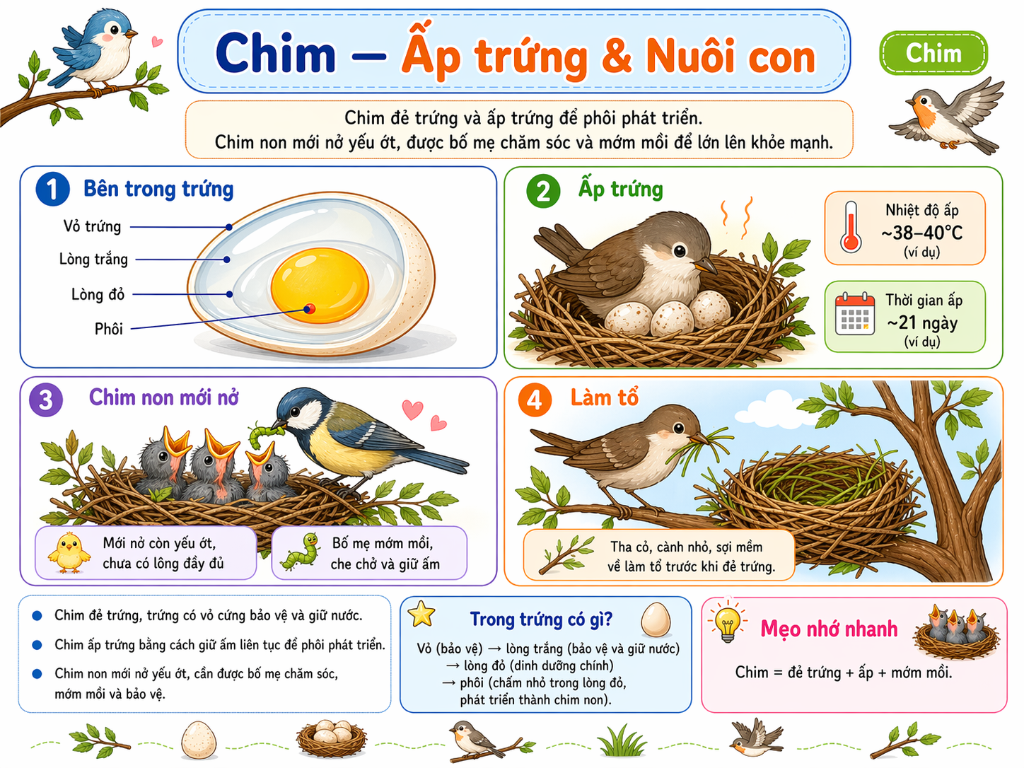 Chim ấp trứng và nuôi con