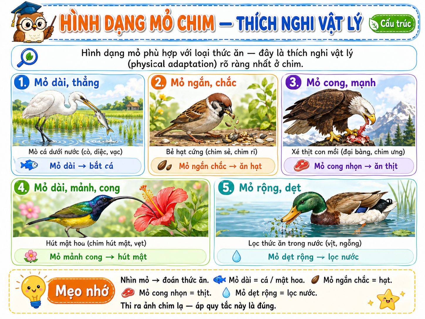 Hình dạng mỏ chim