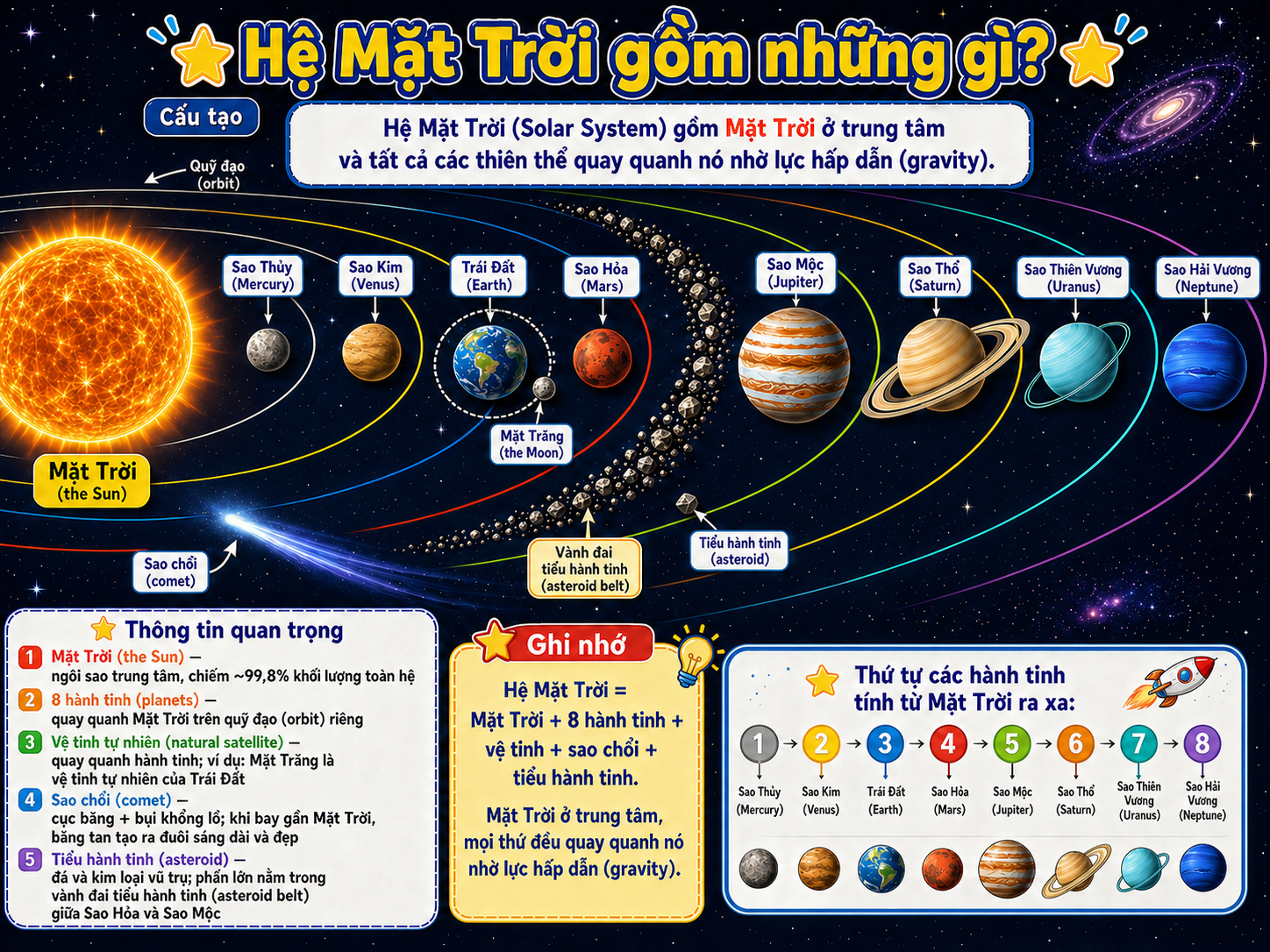 Hình ảnh minh họa Hệ Mặt Trời gồm những gì?