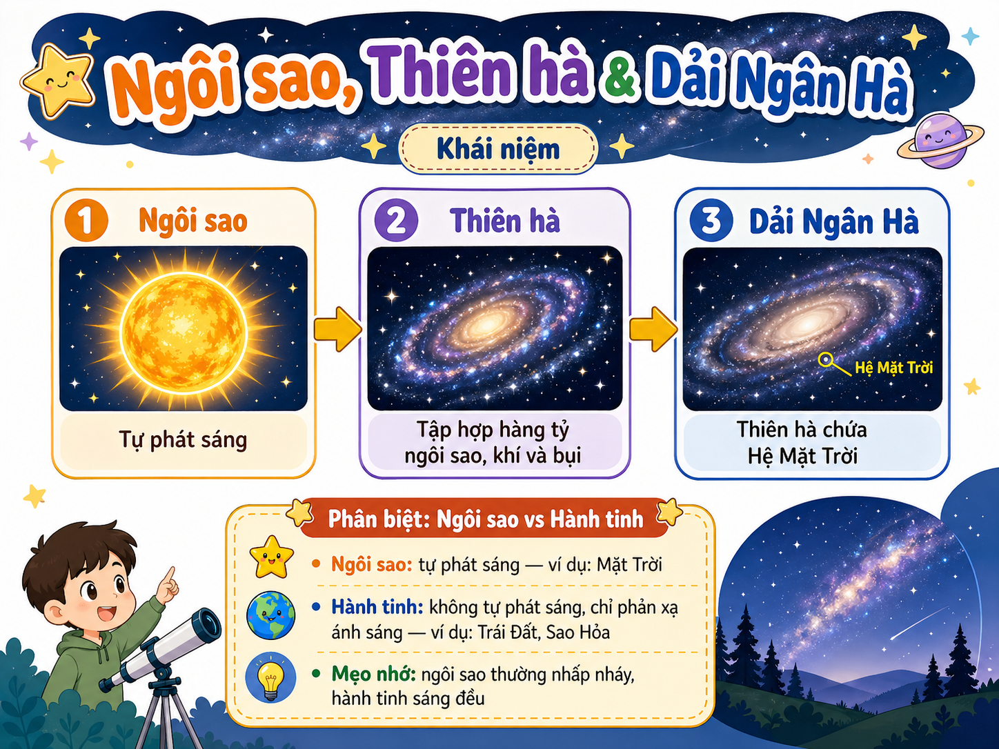Hình ảnh minh họa Ngôi sao, Thiên hà & Dải Ngân Hà