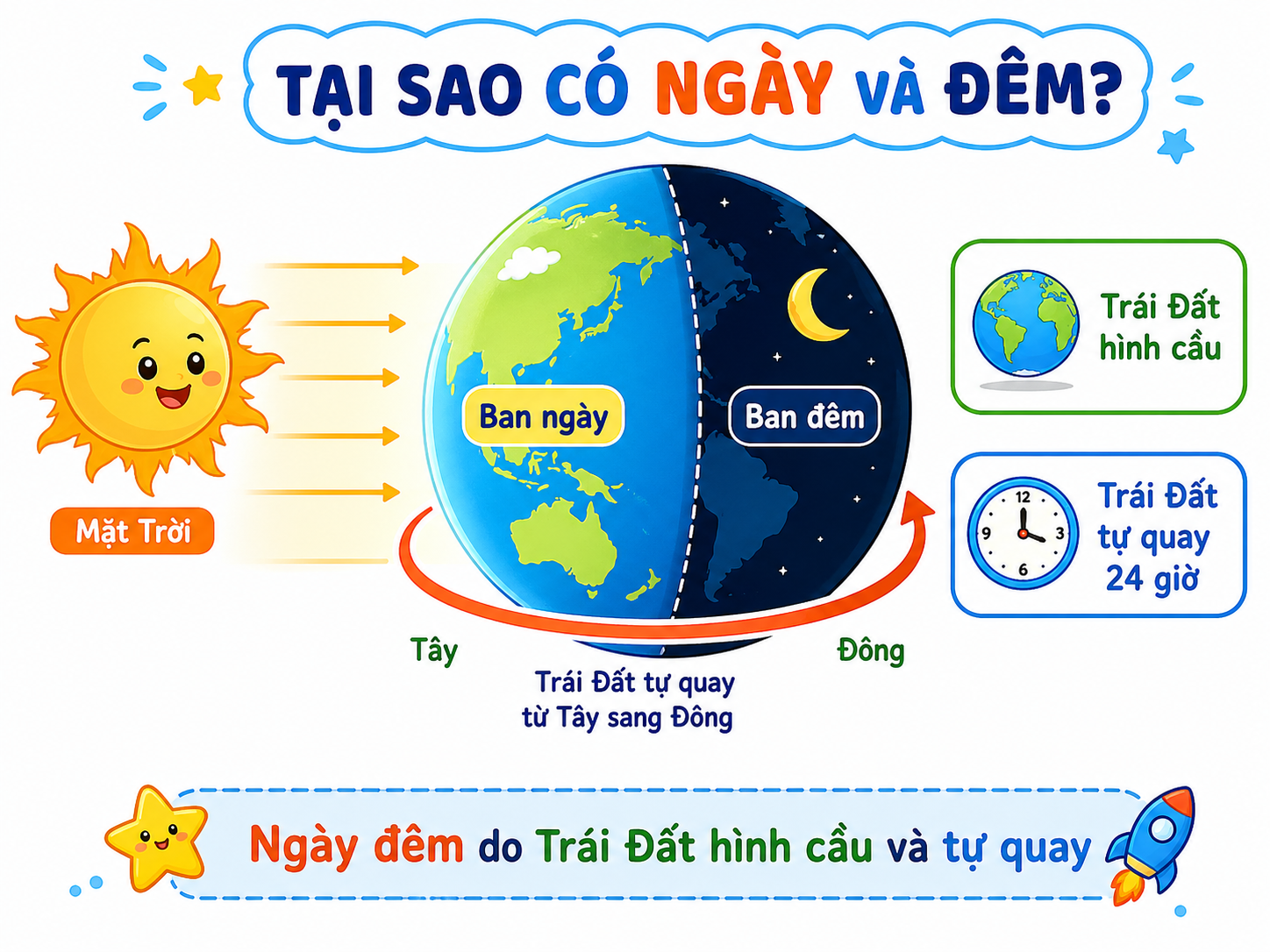 Hình ảnh minh họa Tại sao có ngày và đêm?