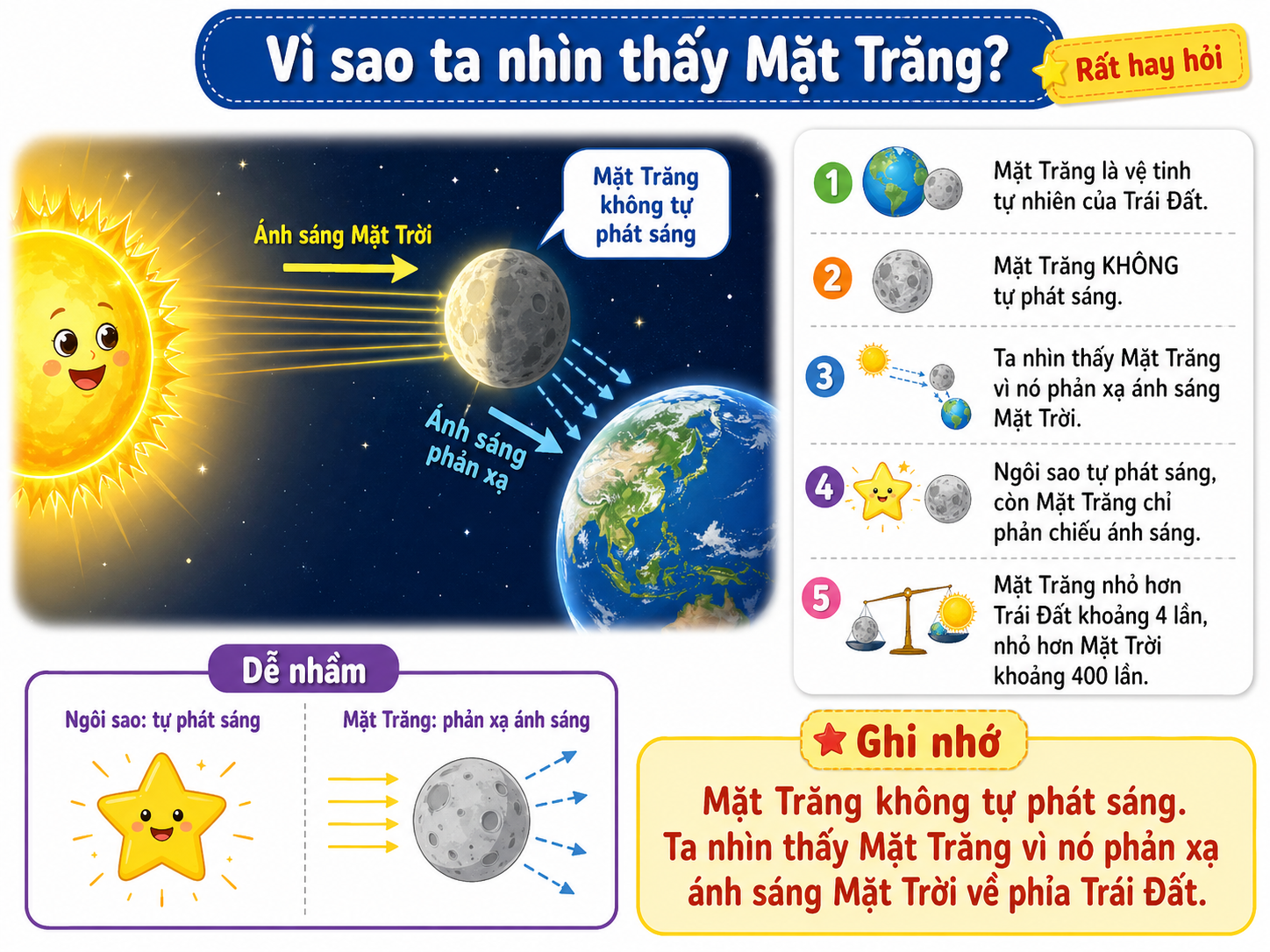 Hình ảnh minh họa Vì sao ta nhìn thấy Mặt Trăng?