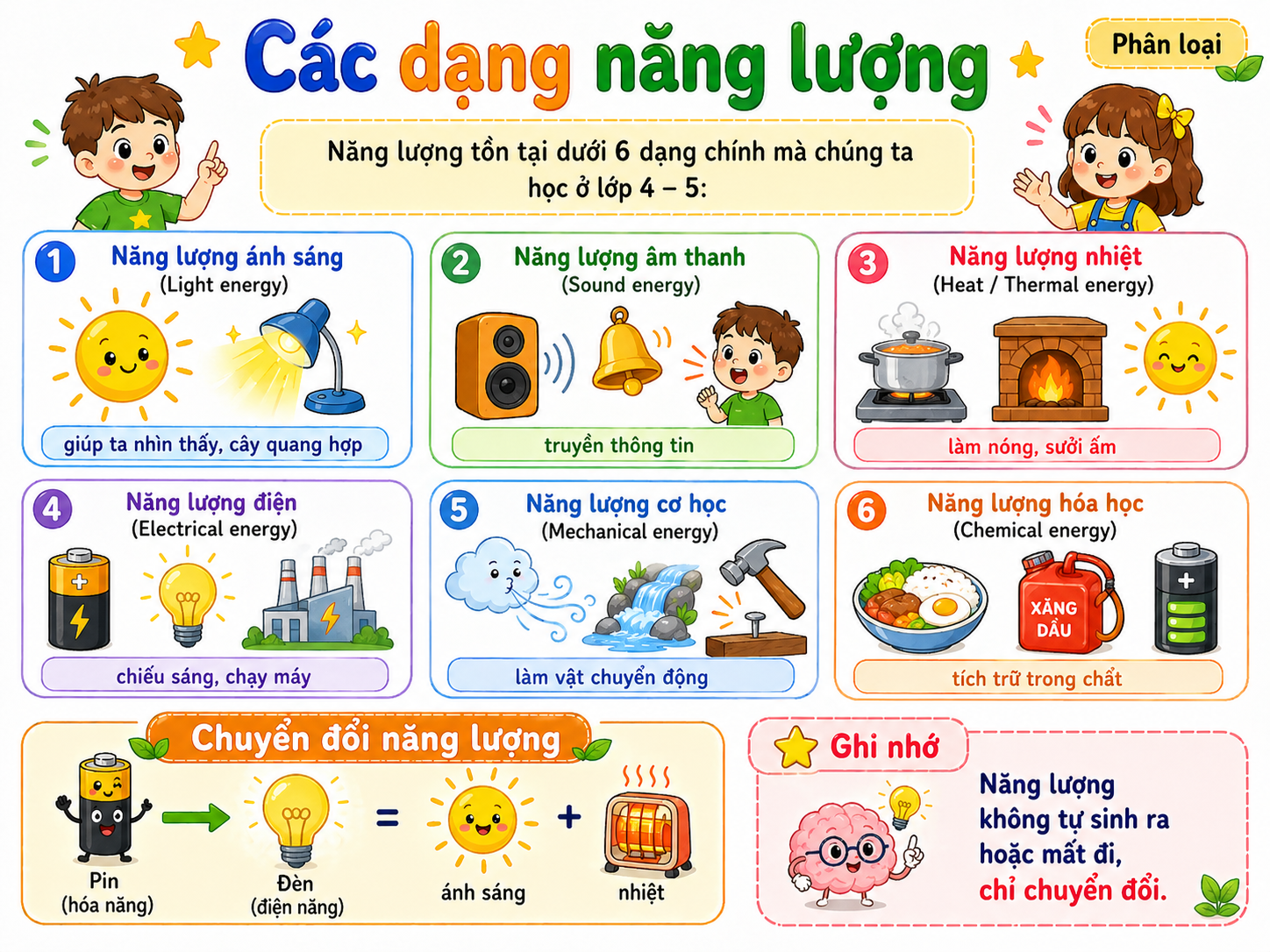 Hình ảnh minh họa các dạng năng lượng