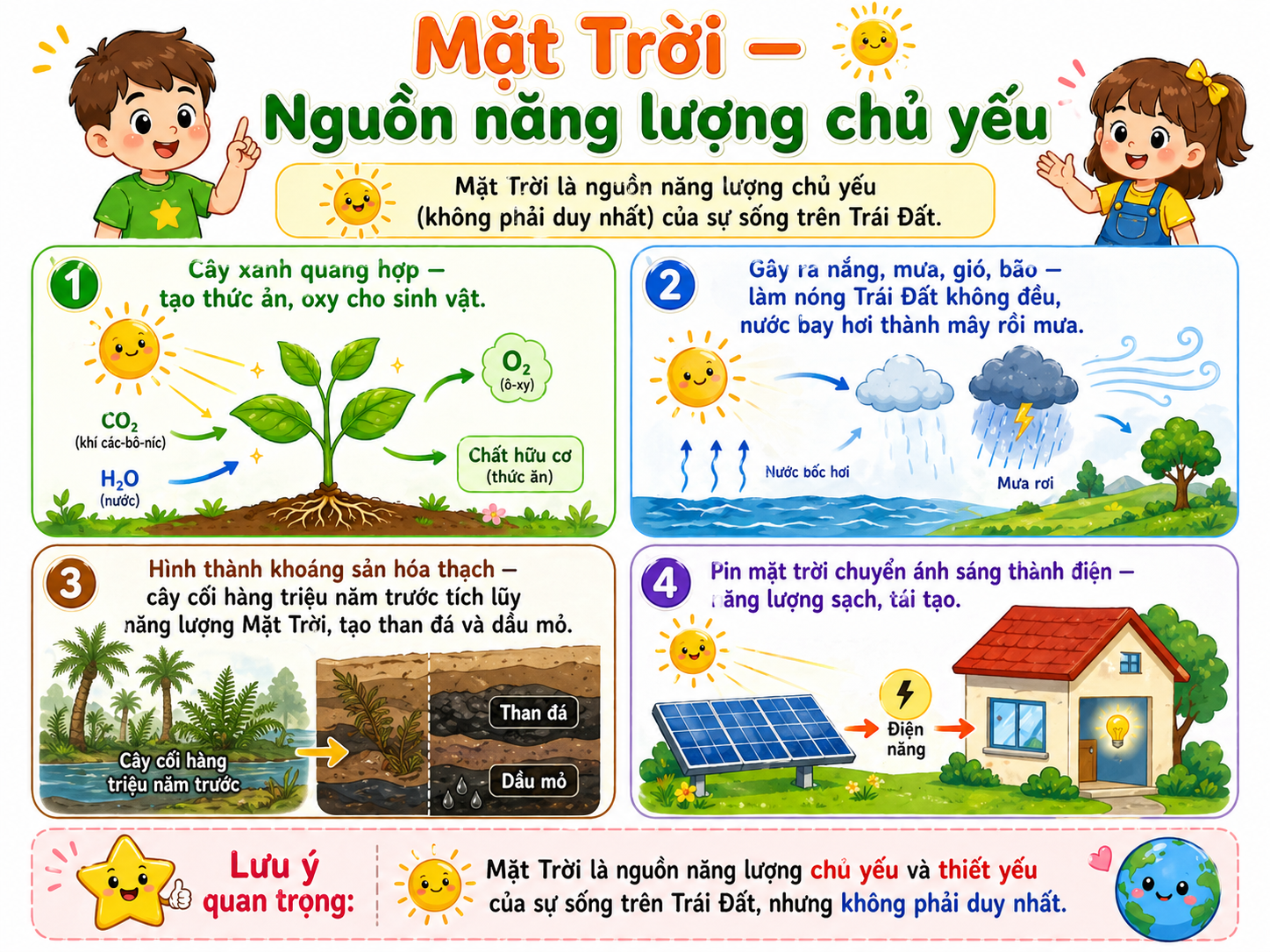 Mặt Trời - nguồn năng lượng chủ yếu