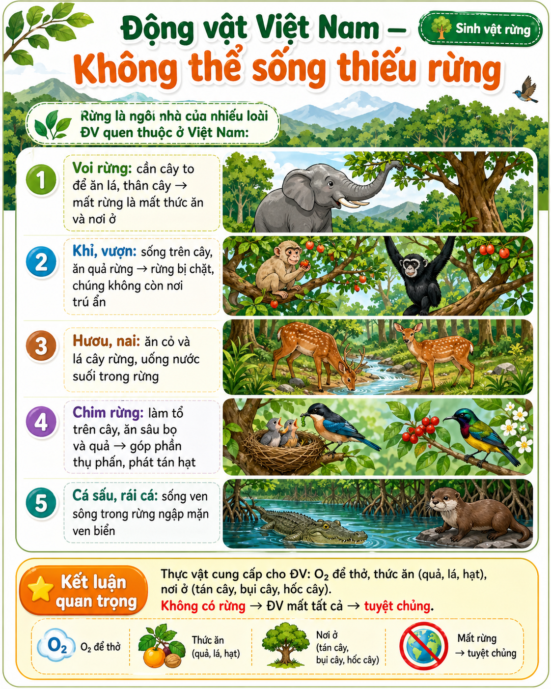 Hình ảnh minh họa động vật Việt Nam