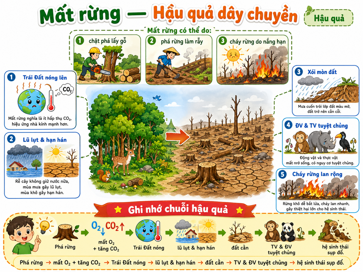 Hình ảnh minh họa hậu quả mất rừng