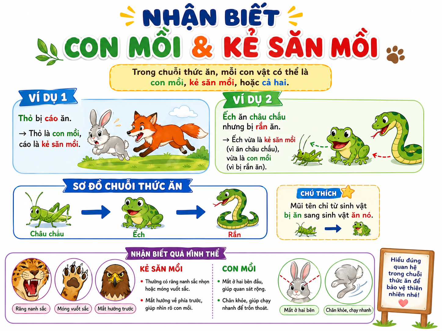 Hình ảnh minh họa nhận biết con mồi và kẻ săn mồi