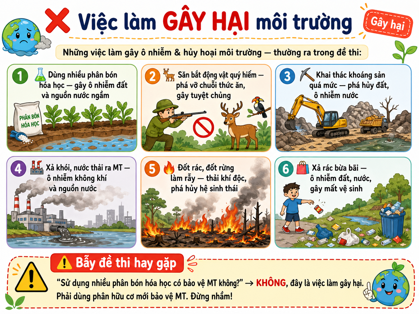 Hình ảnh minh họa việc làm gây hại môi trường