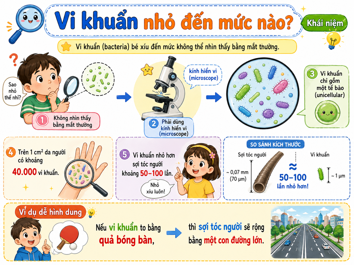Vi khuẩn nhỏ như thế nào